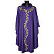 Violet chasuble with stole, ivy s1