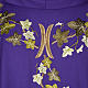 Violet Chasuble and Matching Clergy Stole with Embroidered Ivy s2