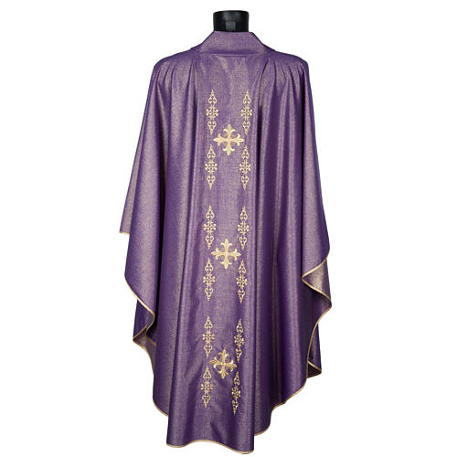 Chasuble with stole, wool and lurex fabric 3