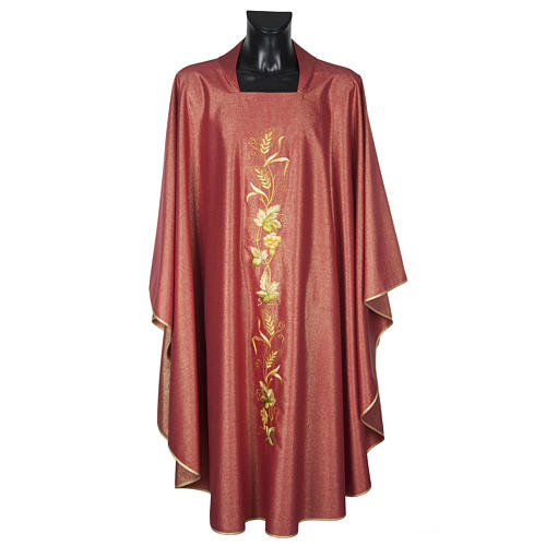 Chasuble with stole, wool and lurex fabric 4