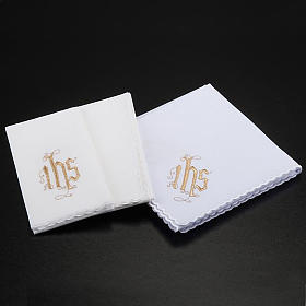 Bielizna kielichowa i welony: Komplet kielichowy 4 cz. symbol IHS dekoracje roślinne