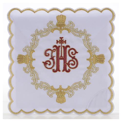 Servicio para la misa 4 piezas símbol IHS rojo bordado 1