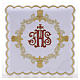 Linge d'autel 4 pcs brodé symbole IHS rouge s1