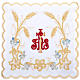 Altar linen set 4 pcs. red IHS and golden ears of wheat s1