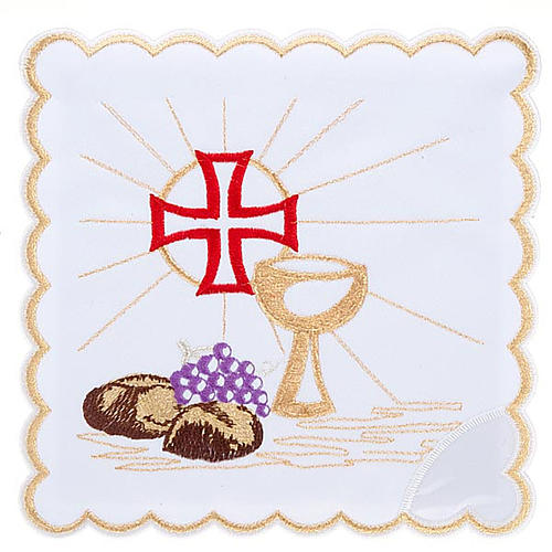 Linge d'autel 4 pièces symboles eucharistie 1