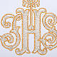 Servicio de altar 4 pz símbolo IHS bordado dorado s3
