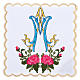 Conjunto de altar 4pz sñimbolo Mariano azul con rosas s1