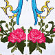 Conjunto de altar 4pz sñimbolo Mariano azul con rosas s3