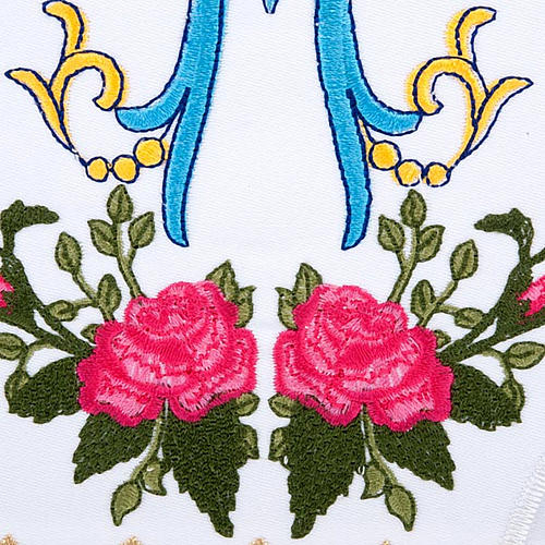 Conjunto de altar 4 peças símbolo mariano e rosas a cores 3