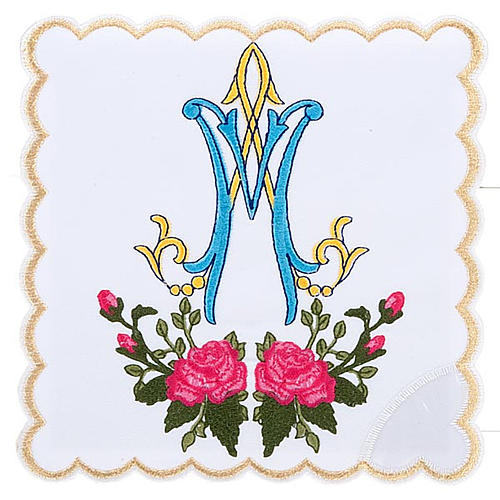 Mass linens 4 pcs. Marian symbol and roses 1