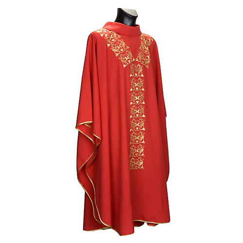 Chasuble with stole, IHS embroidery 4