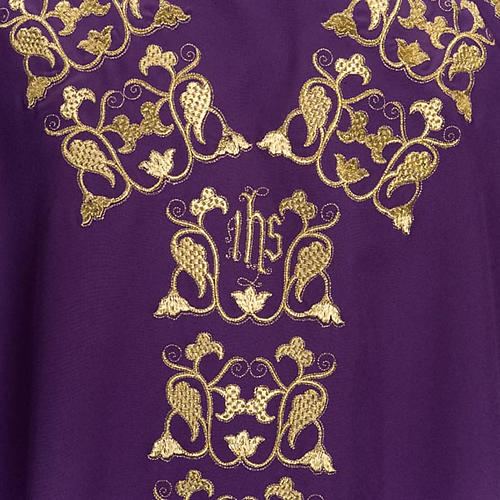 Chasuble with stole, IHS embroidery 7