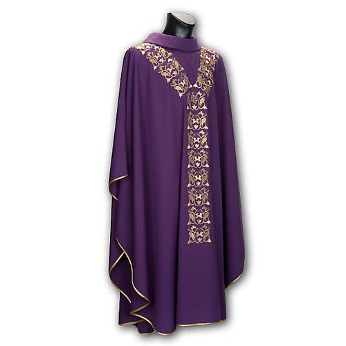 Chasuble with stole, IHS embroidery 8