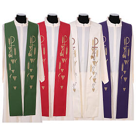 Clergy stole with Chi-Rho embroidery
