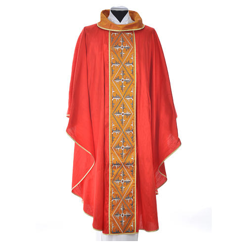 Catholic Priest Chasuble in 100% silk with cross design 9