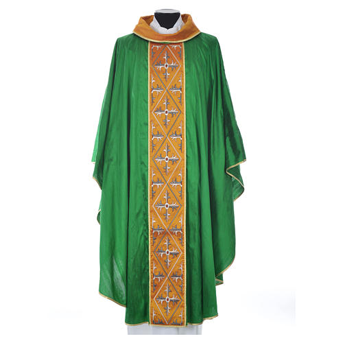 Catholic Priest Chasuble in 100% silk with cross design 11
