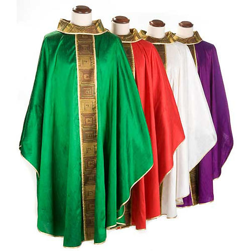 Catholic Priest Chasuble in 100% silk square motif 1