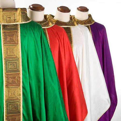 Catholic Priest Chasuble in 100% silk square motif 3