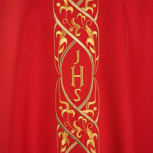 Chasuble liturgique avec broderie IHS 3