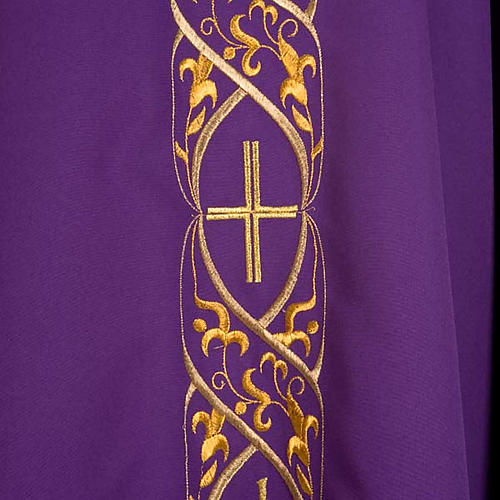 Chasuble liturgique avec broderie IHS 5