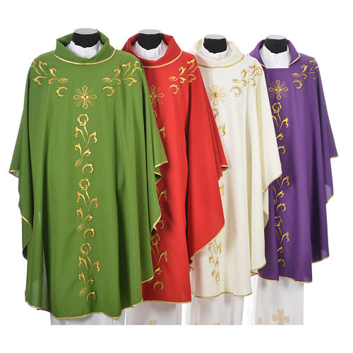 Monastic Chasuble with golden embroidery and cross 8