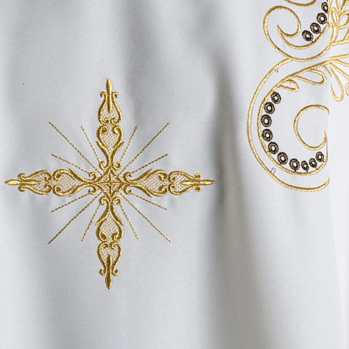 Casulla litúrgica bordado dorado y cruz. 3