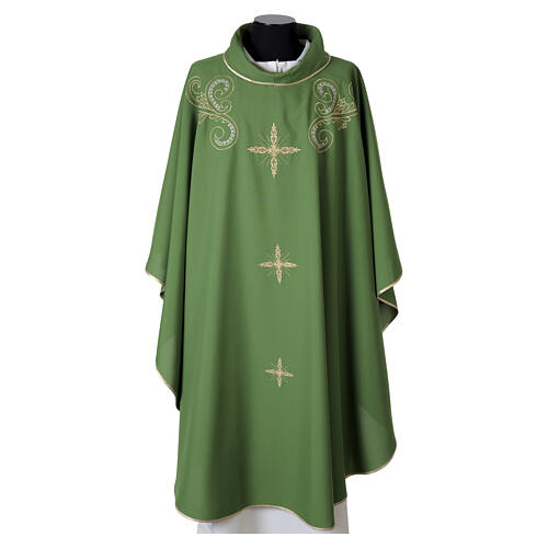 Casulla litúrgica bordado dorado y cruz. 3