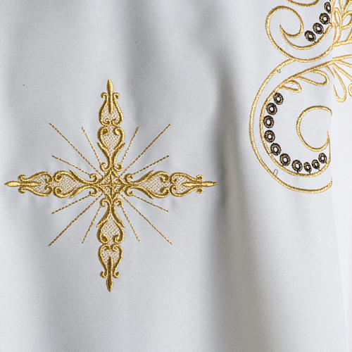 Chasuble with Roll Collar golden cross embroidery 3