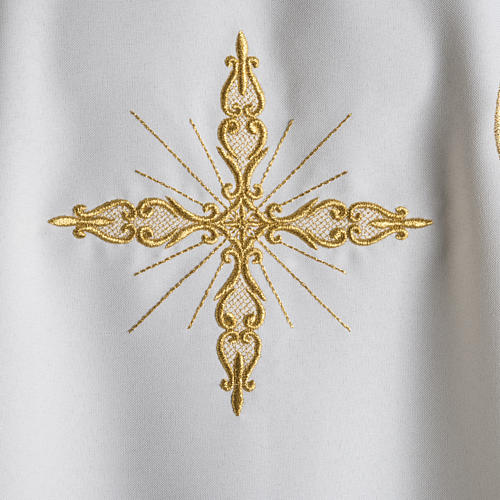 Chasuble with Roll Collar golden cross embroidery 4