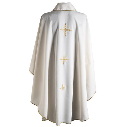 Chasuble with Roll Collar golden cross embroidery 9