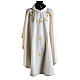 Chasuble with Roll Collar golden cross embroidery s1