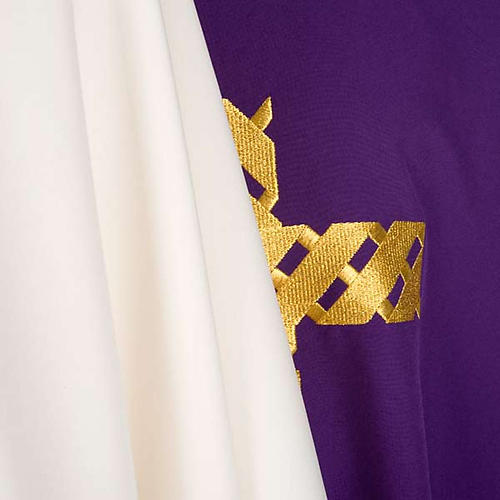 Casulla litúrgica bordado cruz dorada. 7