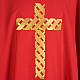 Casula litúrgica bordado cruz dourada s5