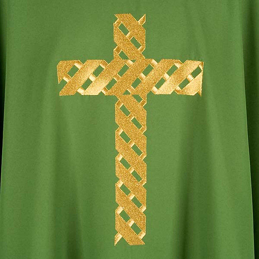 Liturgical chasuble golden cross embroidery online sales on