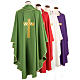 Priest Chasuble with golden cross embroidery s2