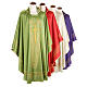 Casula liturgica shantung ricamo croce dorata stilizzata s1