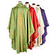 Casula liturgica shantung ricamo croce dorata stilizzata s2