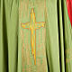 Casula liturgica shantung ricamo croce dorata stilizzata s4