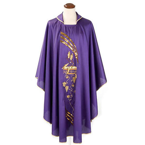 Chasuble ears of wheat and grapes, shantung 1