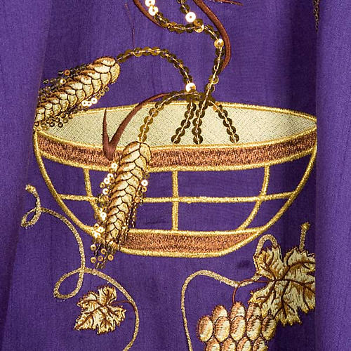 Chasuble ears of wheat and grapes, shantung 5
