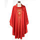 Chasuble liturgique broderie dorée croix avec rayons s1