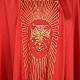 Chasuble liturgique broderie dorée croix avec rayons s3