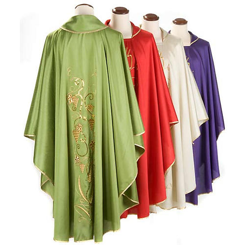 Chasuble with IHS grapes, shantung 2