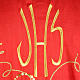 Casula shantung con ricamo dorato vite, uva IHS s7