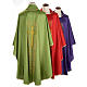 Chasuble liturgique shantung, croix stylisée dorée s2