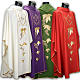 Catholic Priest Chasuble and stole with IHS and grape leaves s1
