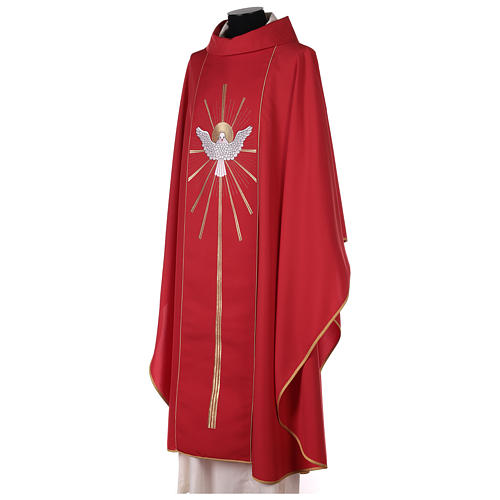 Red chasuble with Holy Spirit and blazes 4