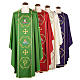 Clergy chasuble in 100% wool, boat & fish and chalice s1