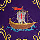Clergy chasuble in 100% wool, boat & fish and chalice s3