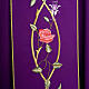 Liturgical chasuble in 100% wool, roses and branches s4